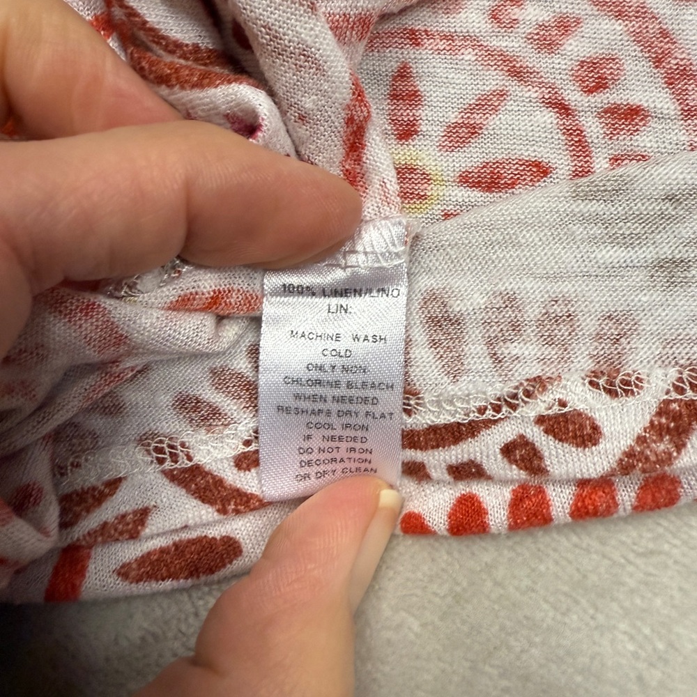 EUC LOFT Linen Size XS Multicolor Circular Pattern Top - Picture 3 of 12